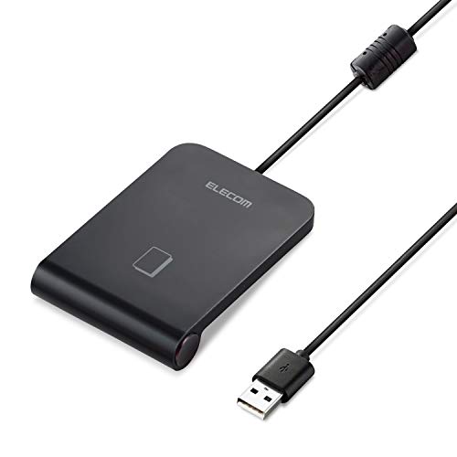 エレコム(ELECOM) ICカードリーダー MR-ICA001BK 非接触式 3年保証 パソコン Windows mac対応 【マイナンバーカード/e-Tax 確定申告/電子車検証/eLTAX/FeliCa/MIFAREカード対応】 ケーブル1m ブラック 画像1
