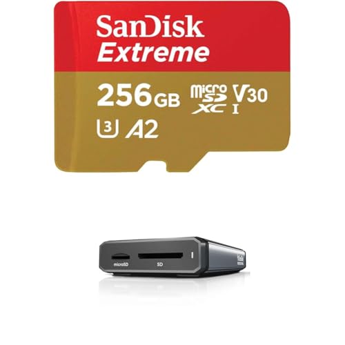 【カードリーダーセット】 microSDSanDisk Extreme SDSQXAV-256G-GH3MA 新パッケージ+サンディスクプロフェッショナル PRO-DOCK対応 SD/microSDカードリーダー PRO-READER SD and microSD SDPR5A8-0000-GBAND/E 1枚目 画像