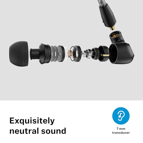 ゼンハイザー Sennheiser イヤホン 有線 IE 200 ブラック ダイナミック カナル型 オーディオファイル ゲーミング TrueResponseトランスデューサー ブレードケーブル イヤーフック イヤフォン 【国内正規品】 中間 画像