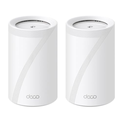 TP-Link メッシュwifi ルーター deco 無線LAN 2.5Gbps イーサネットポート ps5 対応5760Mbps (6GHz) + 4320Mbps (5GHz) + 688Mbps (2.4GHz) 最大wifi範囲538m² | 同時接続台数200台 Deco BE9300 2ユニット【Amazon.co.jp限定】 1枚目 画像