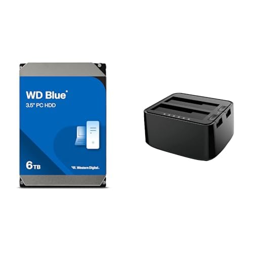 【Amazon.co.jp限定】Western Digital ウエスタンデジタル WD Blue 内蔵 HDD ハードディスク 6TBメーカー保証2年 WD60EZAX-AJP エコパッケージ【国内正規取扱代理店】+ 玄人志向 SSD/HDDスタンド 2.5型&3.5型対応 SSDやHDDをまるごとコピー! エラースキップ/クローン機能つき KURO-DACHI/CLONE/CRU3 画像1