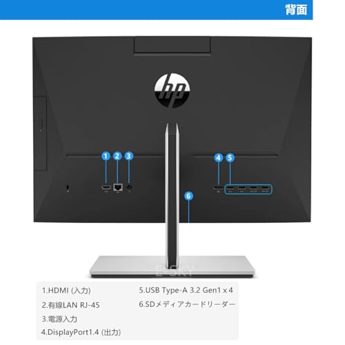 【整備済み品】HP ProOne 600 G6 AIO｜21.5インチ 第10世代 Core i5｜メモリ16GB Nvme M.2 SSD 512GB｜フルHD Office付き WiFiType-C｜Windows11 一体型 デスクトップパソコン 中間 画像