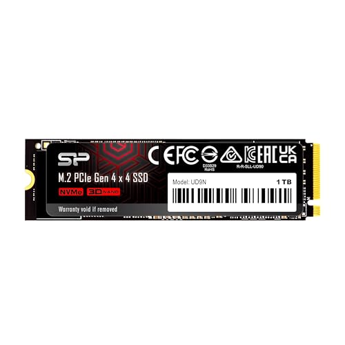 シリコンパワー SSD 1TB【超高速 ゲーミングSSD】Read 5,000MB/s Write 4,800MB/s 3D NAND M.2 2280 PCIe4.0×4 NVMe1.4 UD9Nシリーズ SJ01KGBP44UD9N05J5 画像1