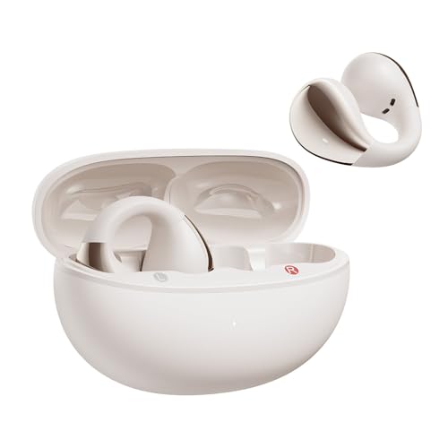QCY Crossky C30 イヤーカフ イヤホン オープンイヤー ワイヤレスイヤホン Bluetooth5.4 空間オーディオ 耳を塞がないイヤホン 音漏れ防止 マイク付き マルチポイント接続 急速充電対応 専用アプリ対応 IPX5防水 技適認証取得 ホワイト 画像1
