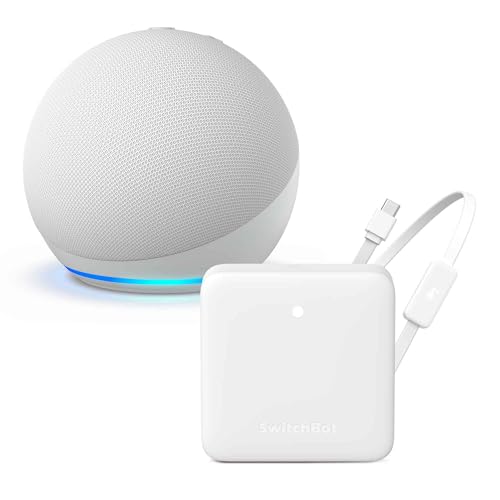 【セット買い】Echo Dot (第5世代) グレーシャーホワイト + SwitchBot スマートリモコン Hub Mini (温湿度センサー搭載・Matter対応版) 1枚目 画像