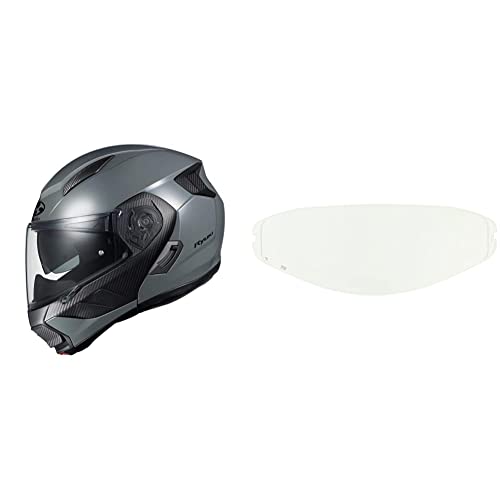 オージーケーカブト(OGK KABUTO)バイクヘルメット システム RYUKI ミディアムグレー (サイズ:L) & CM-2-P ピンロックシート クリア 62977【セット買い】 画像1