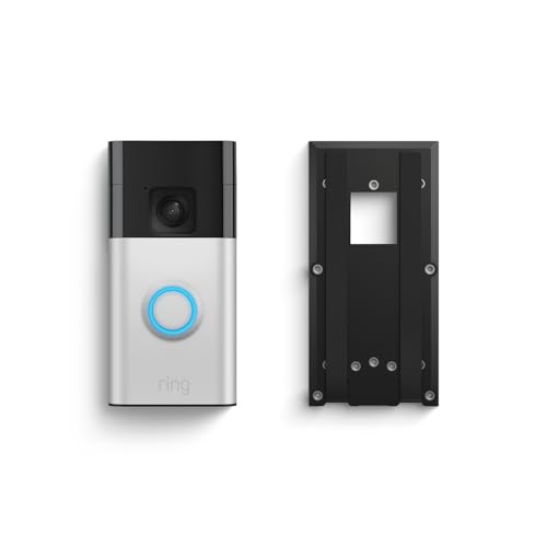 Ring Battery Doorbell (リング ドアベル バッテリーモデル)＋穴あけ不要取付台 | Ring Home プラン30日間無料体験付き - サテンニッケル 画像1
