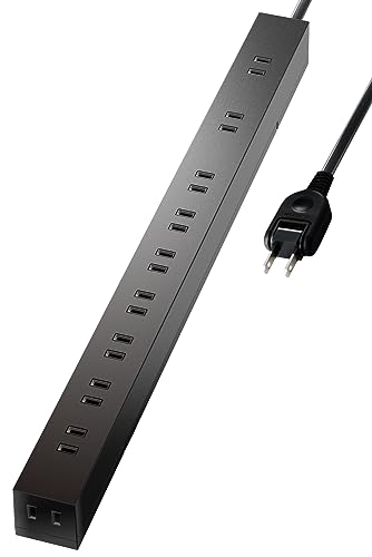 エレコム 電源タップ 雷ガード 10個口 5m ほこりシャッター 【 固定 ・吊下可能な回転パーツ付き】 ブラック ECT-0105BK 画像1