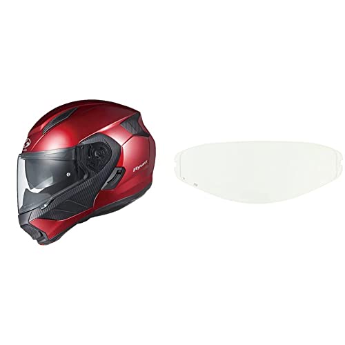 オージーケーカブト(OGK KABUTO)バイクヘルメット システム RYUKI シャイニーレッド (サイズ:XL) & CM-2-P ピンロックシート クリア 62977【セット買い】 1枚目 画像