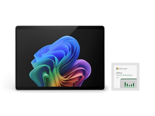 【マイクロソフト 公式ストア限定】2点セット: Surface Pro（第 11 世代）Office Home ＆ Business 2024 Microsoft 365 Basic（1年無料版）13インチ Snapdragon X Plus 16GB 256GB プラチナ EP2-19223 + Surface Pro キーボード（ペン収納付き/スリムペン付き）プラチナ 8X6-00232 中間 画像