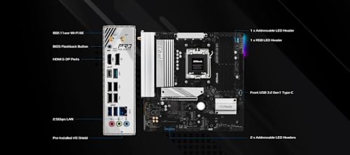 ASRock マザーボード B650M Pro X3D WiFi AMD Ryzen 9000, 8000, 7000 シリーズ CPU対応 (Soket AM5) B650 Micro ATX マザーボード 【国内正規代理店品】 中間 画像