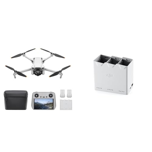 DJI Mini 3 Fly Moreコンボ(DJI RC付属) + 2WAY充電ハブ ドローン 撮影 小型 4K ミニドローン カメラ付き HDR動画撮影 追加バッテリー(駆動時間38分) ×2 初心者向け 縦向き撮影 インテリジェント機能搭載 折り畳み式 軽量 賠償責任保険1年無償付き 画像1