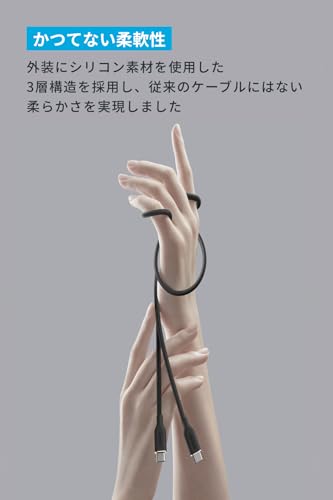 Anker PowerLine III Flow USB-C & USB-C ケーブル 1.8m 2本セット ブラック & ホワイト 最後 画像