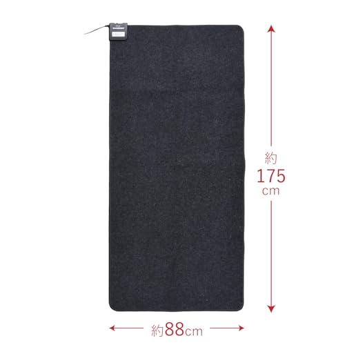 【Amazon.co.jp限定】[山善] ホットカーペット 1畳 (88cm×175cm) ダニ対策機能 温度調節5段階 コンパクト収納 グレー AUB-100 最後 画像