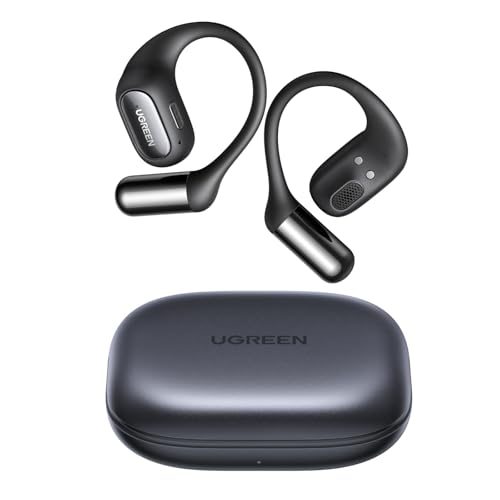 【2025最新!オープンイヤー イヤホン】UGREEN HiTune S7 ワイヤレス オープンイヤー型イヤホン【Bluetooth 6.0 / 18mmチタニウム製ドライバー / 合計28時間再生 / 4マイクノイキャン技術 / IPX5防水】Hi-Fi音質 DNNノイキャン 2台デバイス同時接続 APPカスタム操作 急速充電対応 IMAX級低音体験 音漏れ抑制 耳を塞がない ブラック 画像1