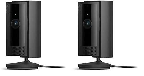 【カメラ2つセット】Ring Indoor Cam (リング インドアカム) 第2世代 ブラック | 軽量小型の屋内用セキュリティカメラ、ペットカメラやご自宅の見守りカメラ、防犯カメラの用途にも プライバシーカバー付き | Ring Homeプラン30日間無料体験 画像1