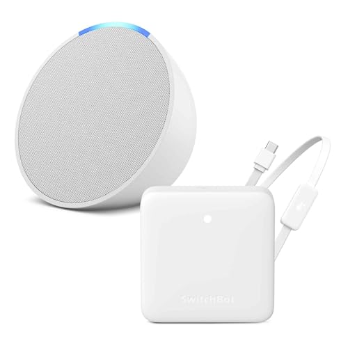 【セット買い】Echo Pop グレーシャーホワイト + SwitchBot スマートリモコン Hub Mini (温湿度センサー搭載・Matter対応版) 1枚目 画像