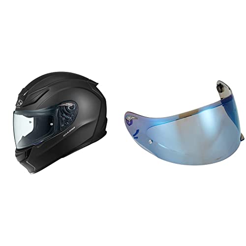 オージーケーカブト(OGK KABUTO)バイクヘルメット フルフェイス SHUMA フラットブラック (サイズ:M) & CF-1W シールド ブルーミラー556303【セット買い】 画像1