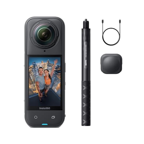 Insta360 X5 スノーボードキット - 防水8K 360度全景カメラ、見えない自撮り棒効果、高い暗所性能、頑丈で交換可能なレンズ、3時間バッテリー、クリアな音声、手ブレ補正 画像1