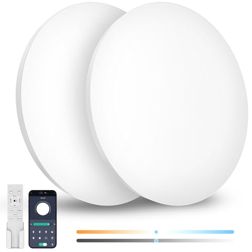Coizabera LED シーリングライト 6畳 28W 3600lm 2個セット 調光調色 リモコン操作 スマホAPP操作 天井照明器具 電気 蛍光灯 洋室 和室 リビング/キッチン/寝室/洗面所 適用 白枠2個セット 1枚目 画像