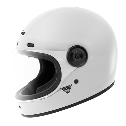 コミネ(KOMINE) バイク用HK-190 ネオレトロフルフェイスヘルメット Pearl White L 中間 画像
