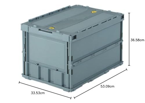 トラスコ中山(TRUSCO) 薄型折りたたみコンテナ 収納ケース 収納ボックス グレー 50L ロックフタ付 5個 【ケース販売】TRC50B 最後 画像