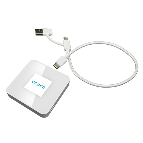 【ecoco】ポケットWi-Fi 新モデル 1年間 100GB データ付 契約不要 月額費用なし【紛失・水濡れ・落下も1年間交換保証】ホワイト バッテリーレス 車載対応 ギガリチャージ可能 1枚目 画像