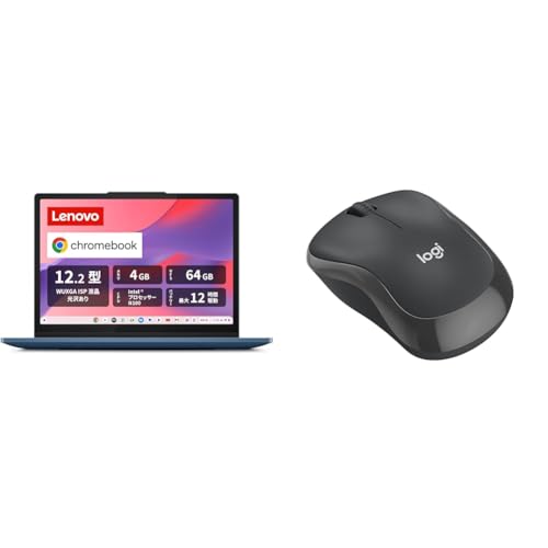 【セット買い】Lenovo Chromebook クロームブック IdeaPad Flex 3i Gen8 12.2インチ 82XH001KJP ＋ 【Amazon.co.jp限定】 ロジクール 静音 ワイヤレスマウス M240GRd セット 画像1