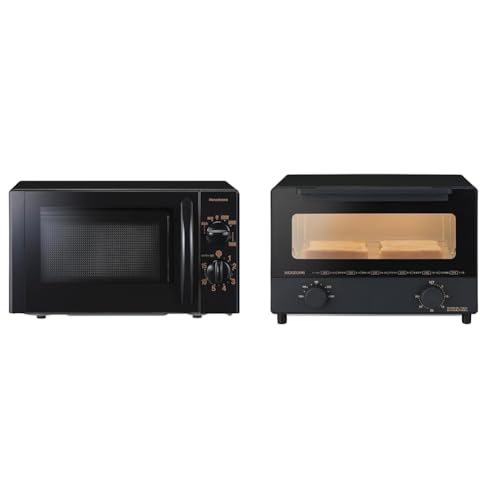 【セット買い】【Amazon.co.jp限定】 コイズミ 単機能 電子レンジ 17L ターンテーブル 【50Hz専用】 東日本 一人暮らし 簡単操作 ダイヤル式 大きめ文字 ブラック KRD-1701/K5 & 【Amazon.co.jp限定】 オーブントースター 2枚焼き 1350W カーボンヒーター搭載 無段階温度調節 お手入れカンタン ブラック KOS-1302/K 1枚目 画像