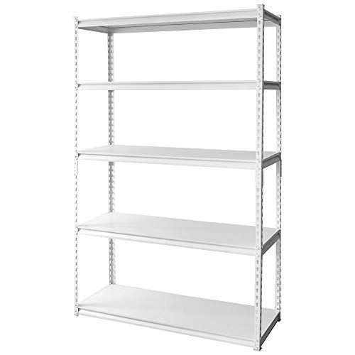 アイリスプラザ ラック スチールラック メタルラック 幅120cm 5段 STR-1200 ホワイト 幅約120×奥行約46×高さ約183㎝ 画像1