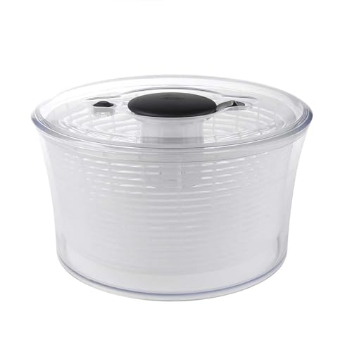 【Amazon.co.jp限定】 OXO サラダスピナー 野菜水切り器 ストレート型 2~3人分 一人暮らし 20.5×20.5×12cm 食器洗い乾燥機バスケットのみ可 1枚目 画像