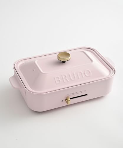 BRUNO ブルーノ コンパクトホットプレート 焼肉 本体 プレート2種(たこ焼き 平面) おしゃれ かわいい これ1台 蓋 ふた付き 1200w 温度調節 洗いやすい 1人 2人 3人用 小型 小さいサイズ 少人数用 一人暮らし ピンク 桃色 BOE021-MOMOIRO 中間 画像