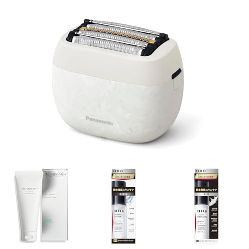 パナソニック(Panasonic) 【肌ケアセット】 ラムダッシュ パームインシェーバー 5枚刃 マーブルホワイト ES-PV6A-W + 洗顔料 + 化粧水 + 乳液 画像1
