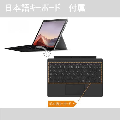 【整備済み品】マイクロ ソフト ノートパソコン Surface Pro7 Core i5 12.3インチ 3K(2736x1824) タッチパネル 8GB メモリ SSD 256GB サーフェス Win11&Office 2019 搭載 ノートPC 薄型 2in1タブレット (プラチナ, Core i5-1035G4/メモリ:8GB/SSD :256GB) 中間 画像