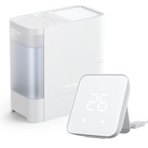 SwitchBot 加湿器 気化式 スマートリモコン ハブ2 - スイッチボット アレクサ 省エネ 温湿度計機能付き 遠隔操作 パワフル加湿 除菌 冬乾燥対策 給水かんたん スマートホーム Google Home IFTTT Siri SmartThingsに対応(気化式加湿器+ハブ2) 1枚目 画像