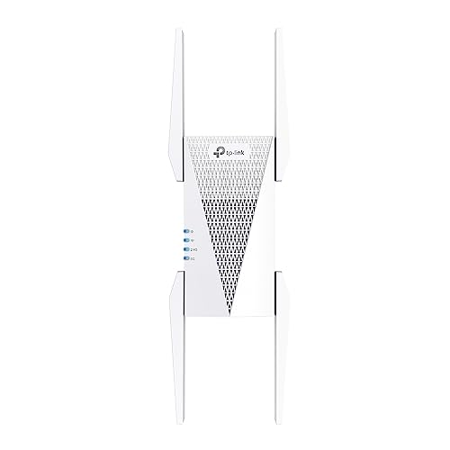TP-Link Wi-Fi 無線LAN 中継器 Wi-Fi6 対応 2402Mbps(5Ghz) + 2402Mbps(5GHz) + 574Mbps(2.4GHz) 11ax/ac トライバンド 160MHz スマートローミング OneMesh 対応 かんたん設定 ブリッジモード (APモード) ギガ有線LANポート RE815X/A 画像1