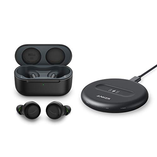 【セット買い】Echo Buds (第2世代) ワイヤレス充電ケース付き｜ブラック + Echo Buds用 PowerWave 5Wワイヤレス充電パッド (Made for Amazon認定取得) 画像1