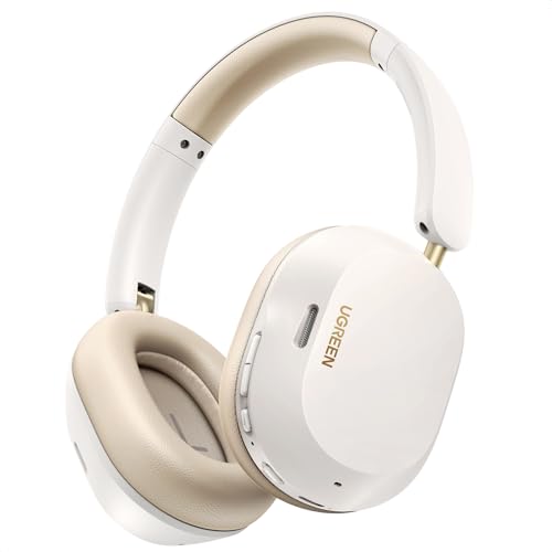UGREEN ヘッドホン Bluetooth ワイヤレスヘッドホン ウルトラノイズキャンセリング 【LDAC ハイレゾ音質】 Bluetooth5.4 有線/無線 最長75時間音楽再生 マルチポイント対応 外音取り込み 風ノイズ低減マイク搭載 ステレオヘッドホン 専用アプリ対応 白 HiTune 画像1