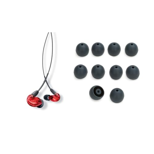 SHURE シュア SE215SPE レッド + 交換用 EASFX1-10M ソフト・フレックス・イヤーパッド(Mサイズ/5ペア) セット 【国内正規品】 1枚目 画像