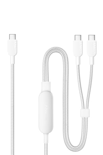 Anker USB-C & USB-C ケーブル (2-in-1, 140W) 急速充電 USB 2.0 iPhone 17 / 16 / 15 GalaxyS24 / S23 MacBook Air/Pro iPad 他対応(1.2m ホワイト) 1枚目 画像