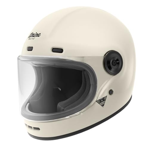 コミネ(KOMINE) 01-190 HK-190 ネオレトロフルフェイスヘルメット Vintage White M 1枚目 画像