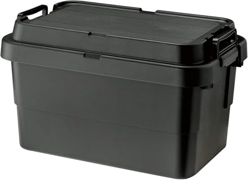 リス(RISU) 収納ボックス トランクカーゴ 50L ブラック 日本製 TC-50S コンテナ ボックス スタッキング 屋外収納 キャンプ 防水 画像1