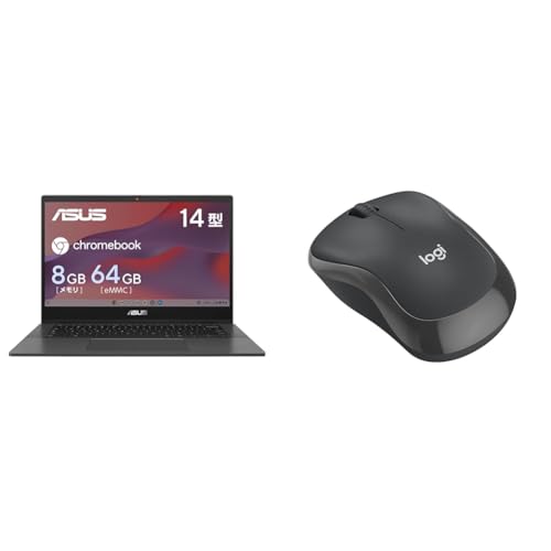 【セット買い】ASUS Chromebook CM14 14インチ 8GBメモリ CM1402CM2A-NK0107 ＋ 【Amazon.co.jp限定】 ロジクール 静音 ワイヤレスマウス M240GRd セット 画像1