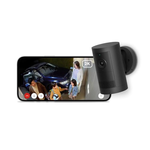 Ring Outdoor Cam Plus Battery (リング アウトドアカム プラス バッテリーモデル) | 高精細・広角、ワンランク上の屋外防犯カメラ | 進化したナイトビジョン | 取り外し可能なバッテリー | 平置き/壁取り付け/天井取り付け対応 | Ring Home プラン30日間無料体験付き - ブラック 画像1