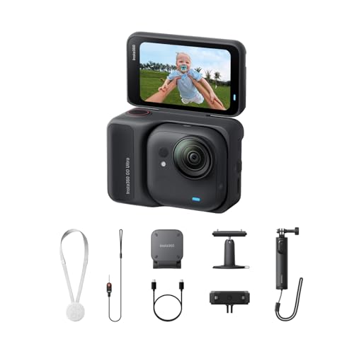 Insta360 GO Ultra クリエイターキット ブラック- ポケットから世界が変わる 軽量&ポータブル、低照度、どこにでも取り付け可能、FlowState手ブレ補正、200分バッテリー寿命、10メートル防水、サイクリング&ランニングにも最適 1枚目 画像