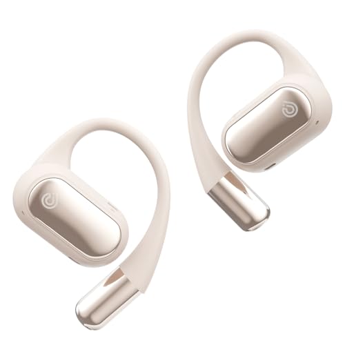 【音質がさらに進化・新次元のオープン型】 Earaku (イアラク) ワイヤレスイヤホン オープンイヤー イヤホン 超軽量 耳を塞がない 耳掛け式 究極のフィット感 イヤフォン 骨伝導の革新 DSP機能 オープンイヤーヘッドホン 業界トップ音質 指向性音伝送技術 音漏れ無し 日本語音声 Bluetooth5.3/マルチポイント接続/ENC通話ノイズリダクション 2025新改良 (ホワイト) 1枚目 画像