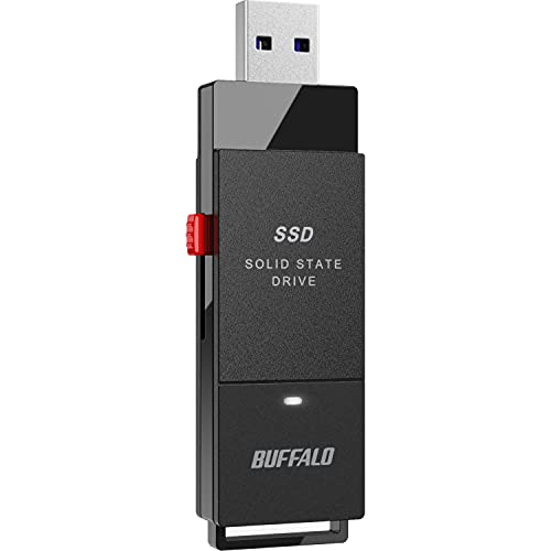 【Amazon.co.jp限定】バッファロー SSD 外付け 1.0TB 超小型 コンパクト ポータブル PS5/PS4対応(メーカー動作確認済) USB3.2Gen1 ブラック SSD-PUT1.0U3-B/N 画像1