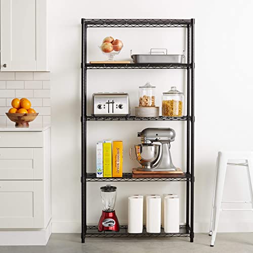 Amazonベーシック 5段スチールラック 棚 メタルラック 耐荷重794kg 幅91.4×奥行35.6×高さ183cm ブラック 最後 画像