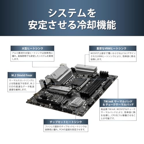 MSIマザーボード PRO B760M-A DDR4 II 第14/13/12世代Intel CPU(LGA1700) 【白い自作PCで快適ゲーム】 [B760 搭載] MB6318 中間 画像