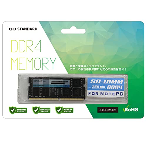 CFD販売 ノートPC用メモリ DDR4-3200 (PC4-25600) 16GB×1枚 (16GB) 相性保証 260pin シー・エフ・デー販売 CFD Standard D4N3200CS-16G 画像1